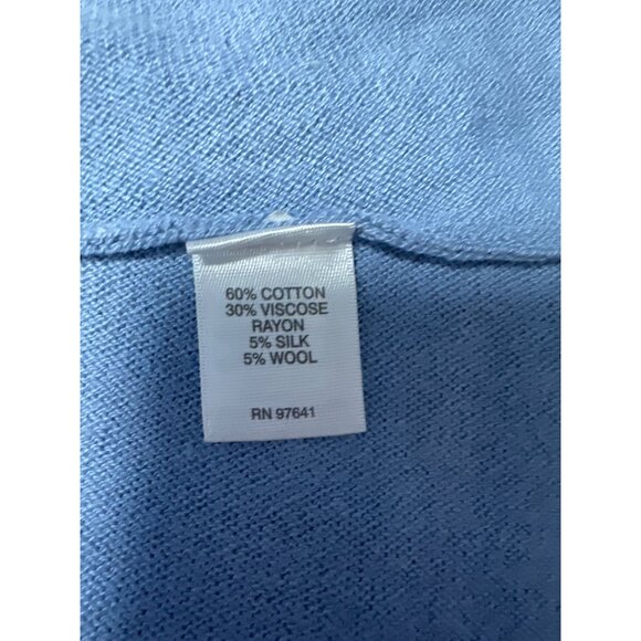 J. Jill Womens Light Blue V-Neck Long Sleeve Lightweight Sweater Tunic Size XL - Picture 6 of 8